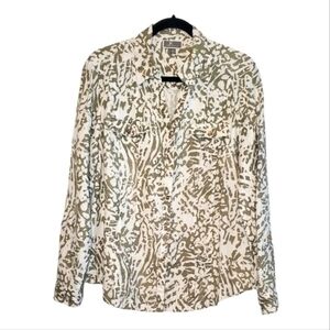 JM Collection Paisley Print 100% Linen Shirt